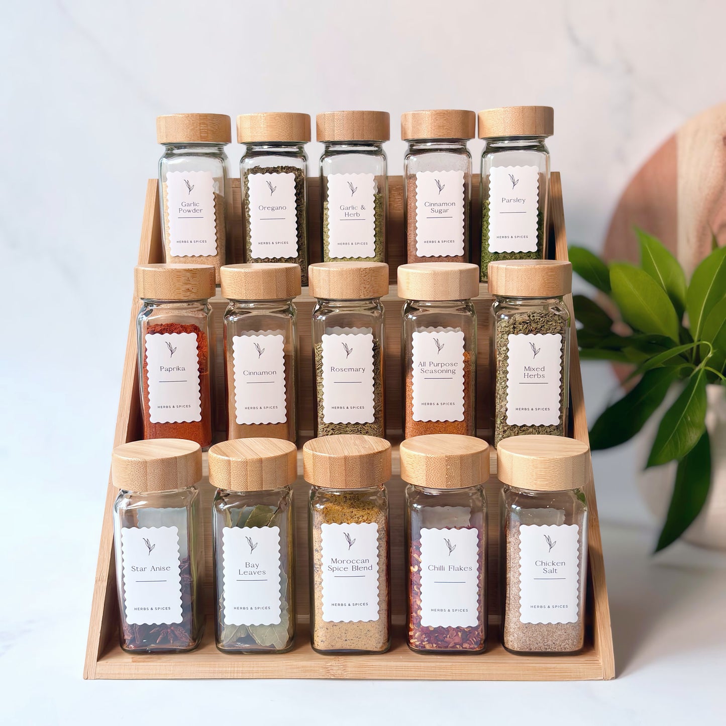 Complete Ripple Herb & Spice Label Set | White | 100 Labels
