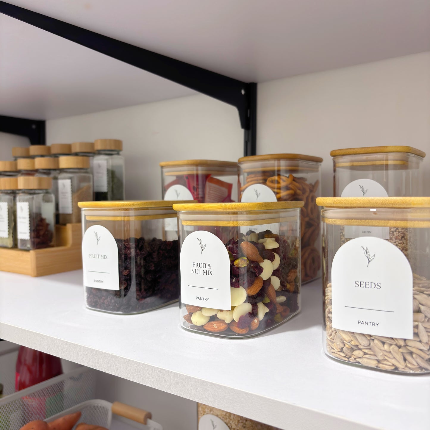 Rectangular Glass Pantry Jar with Bamboo Lid | 900ml