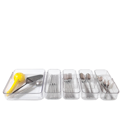 Extendable Ribbed Draw Organises | 5-Piece Set