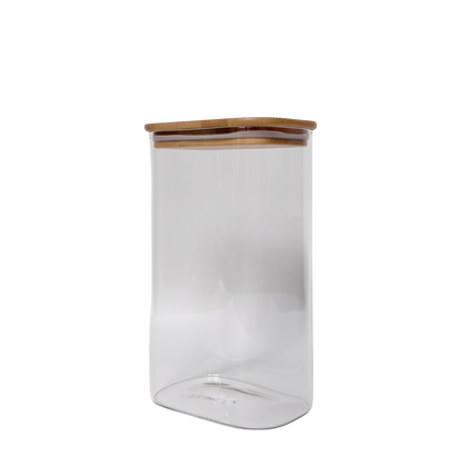 Rectangular Glass Pantry Jar with Bamboo Lid | 1.8L