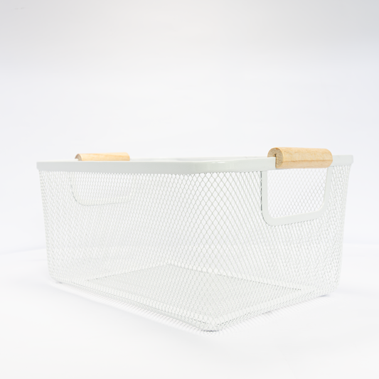 Medium Mesh Storage Baskets | 3-Piece Set | White