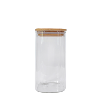 Rectangular Glass Pantry Jar with Bamboo Lid | 1.4L