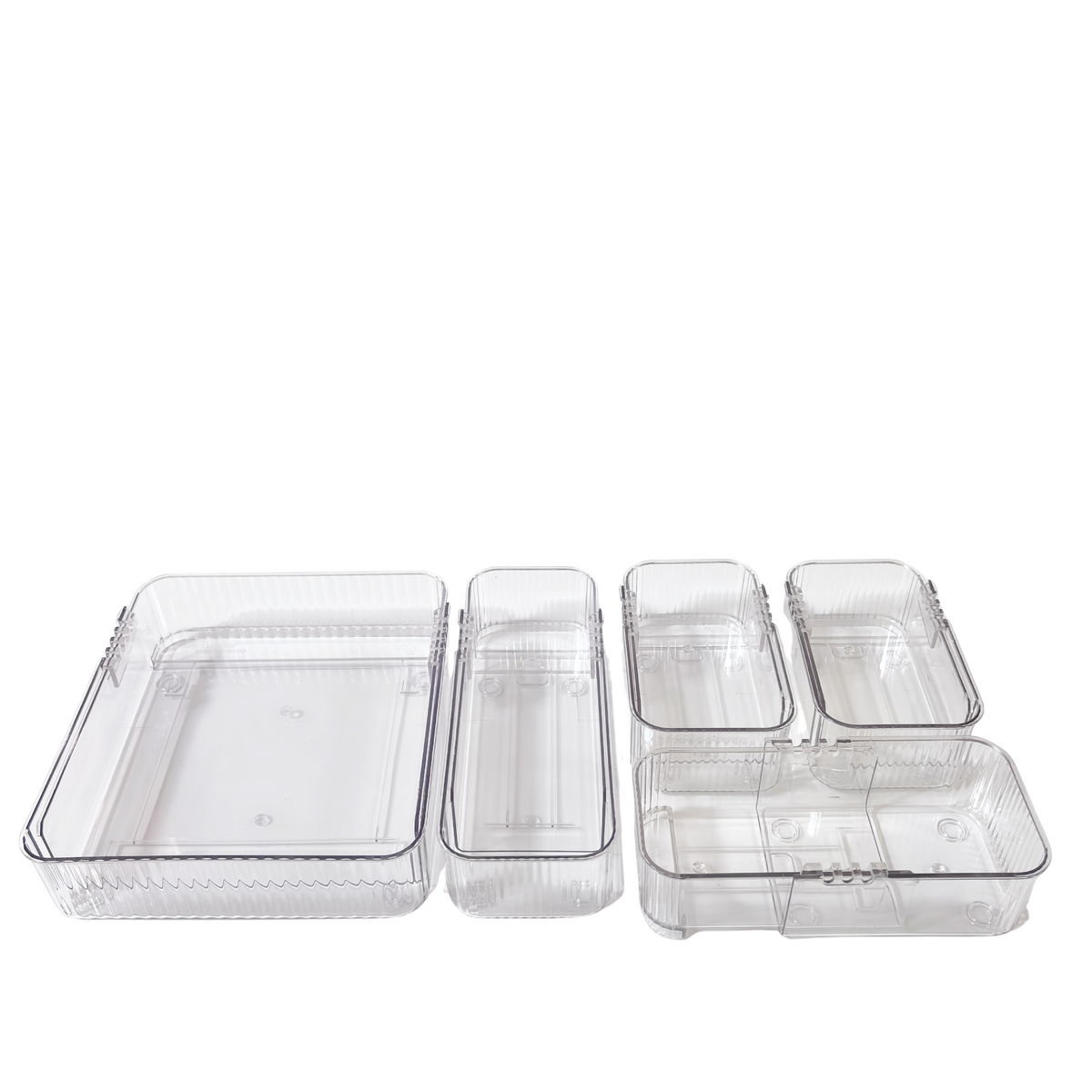 Extendable Ribbed Draw Organises | 5-Piece Set