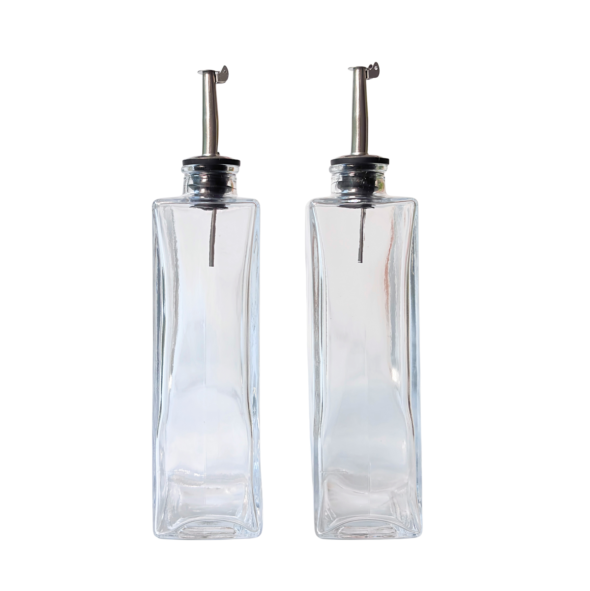 Glass Oil & Vinegar Bottle 2-Piece Set | Stainless Steel Nozzle | 500ml