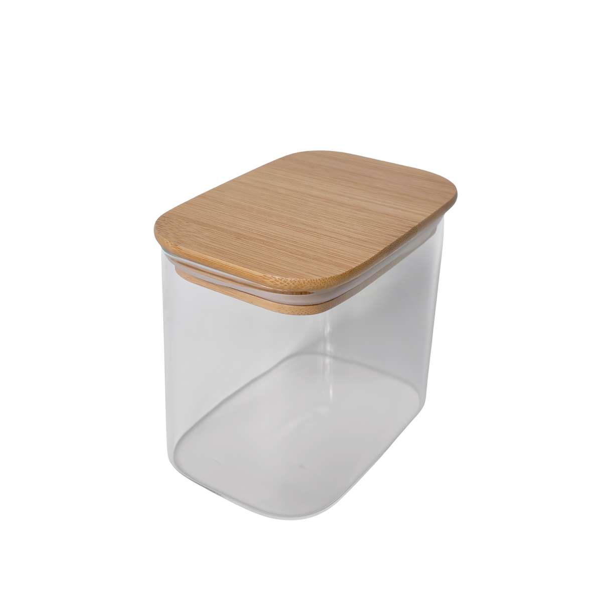 Rectangular Glass Pantry Jar with Bamboo Lid | 900ml