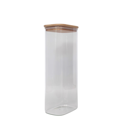 Rectangular Glass Pantry Jar with Bamboo Lid | 2.7L