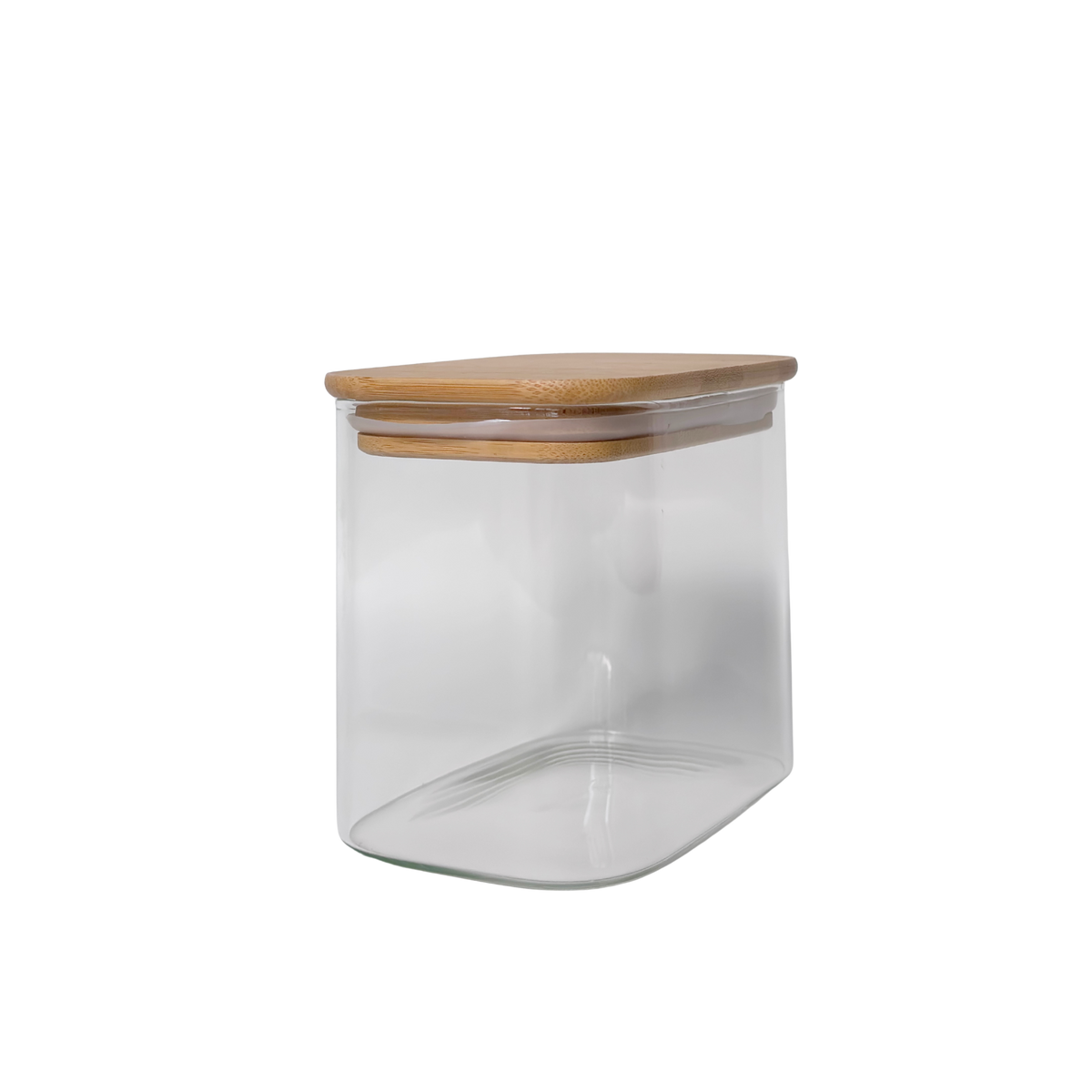 Rectangular Glass Pantry Jar with Bamboo Lid | 900ml