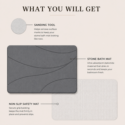 Quick-Dry Stone Bath Mat | Grey