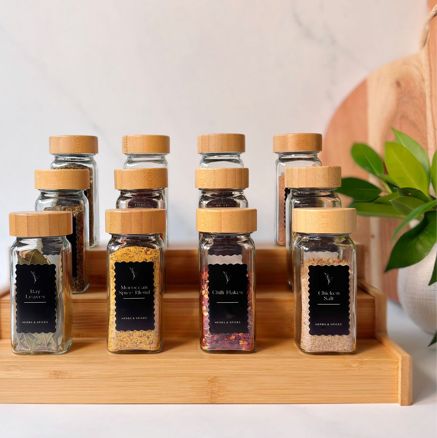 Complete Ripple Herb & Spice Label Set | Black | 100 Labels