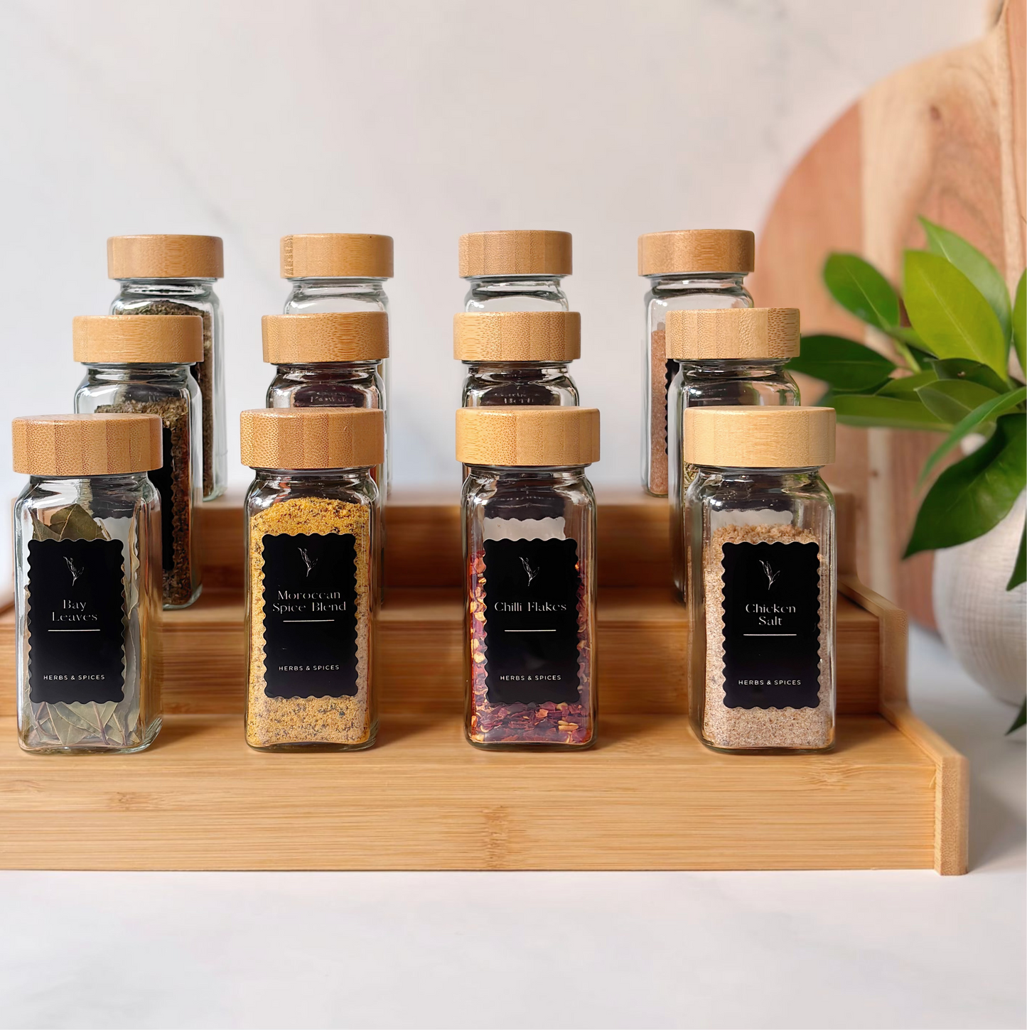 Glass Herb & Spice Jars | 12-Piece Set
