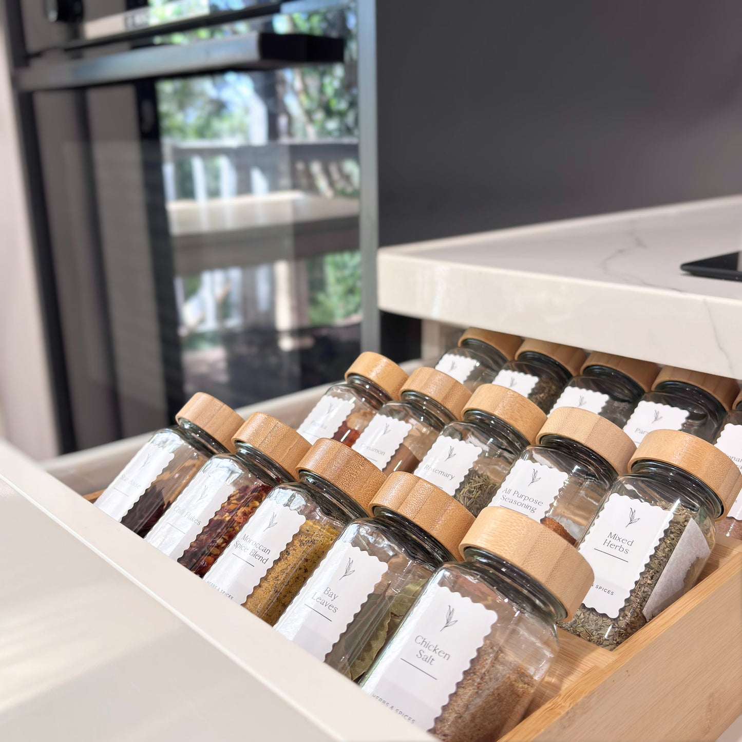 Airtight Container Kitchen Reset Bundle | White Labels & Mesh Storage Baskets