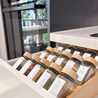 Airtight Container Kitchen Reset Bundle | White Labels & Mesh Storage Baskets