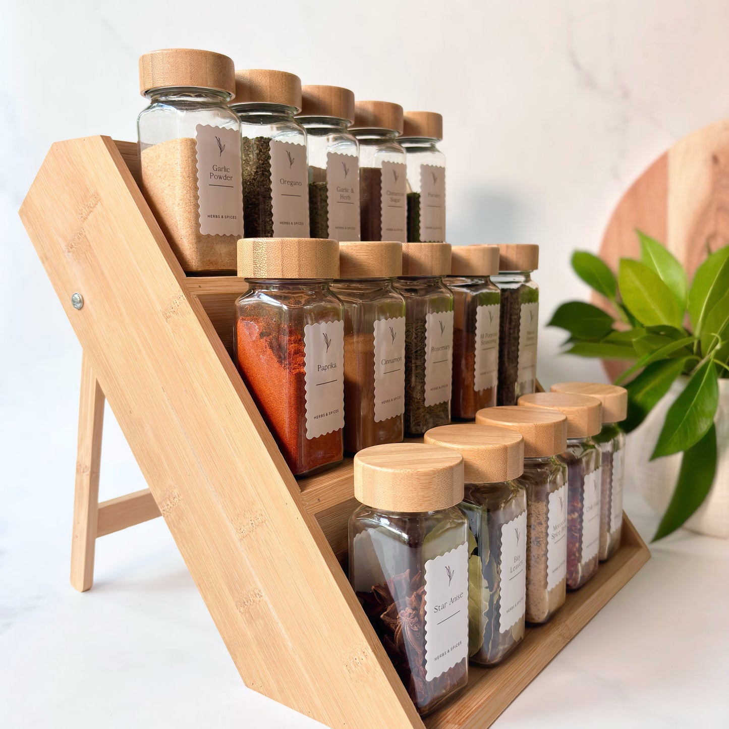 Bamboo Herb & Spice Organisation Bundle | White Labels