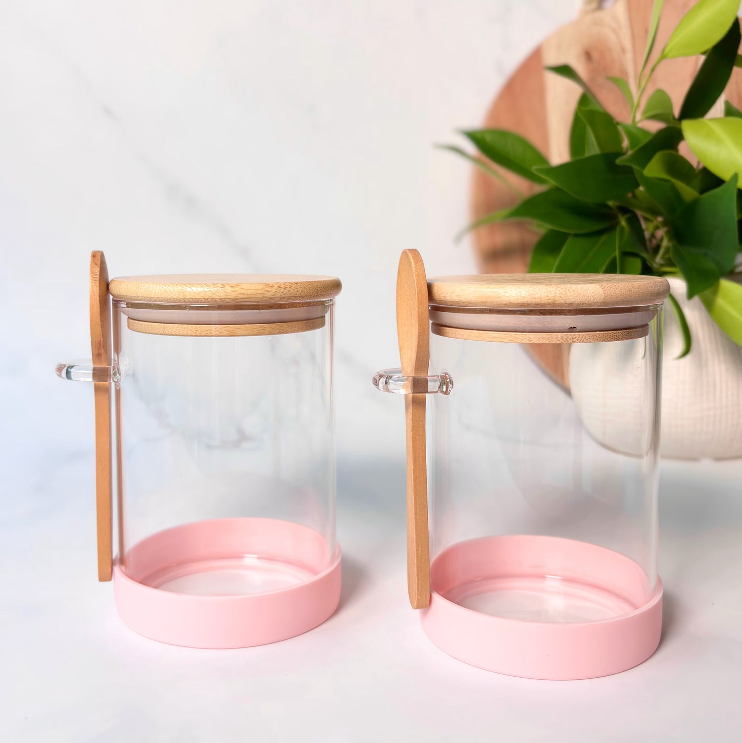 Meal Prep Glass Jar 2-Piece Set | Pink | 600ml