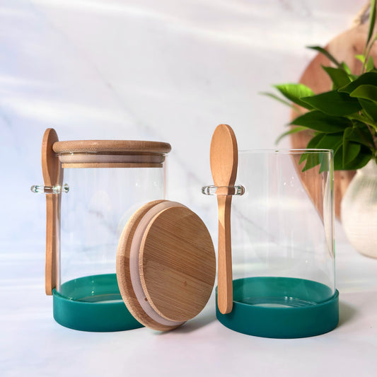 Meal Prep Glass Jar 2-Piece Set | Forest Green | 600ml