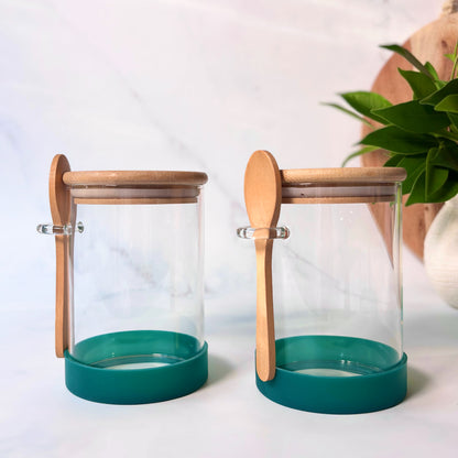 Meal Prep Glass Jar 2-Piece Set | Forest Green | 600ml