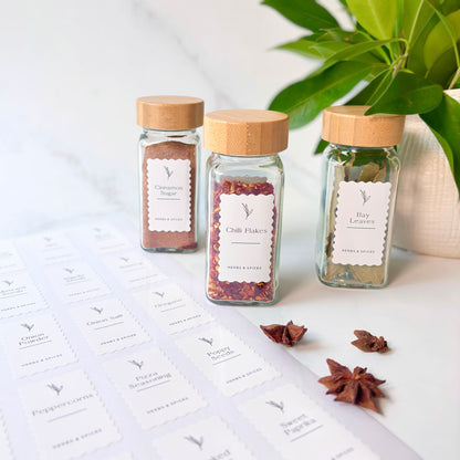 Complete Ripple Herb & Spice Label Set | White | 100 Labels