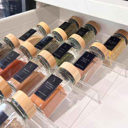 Complete Ripple Herb & Spice Label Set | Black | 100 Labels