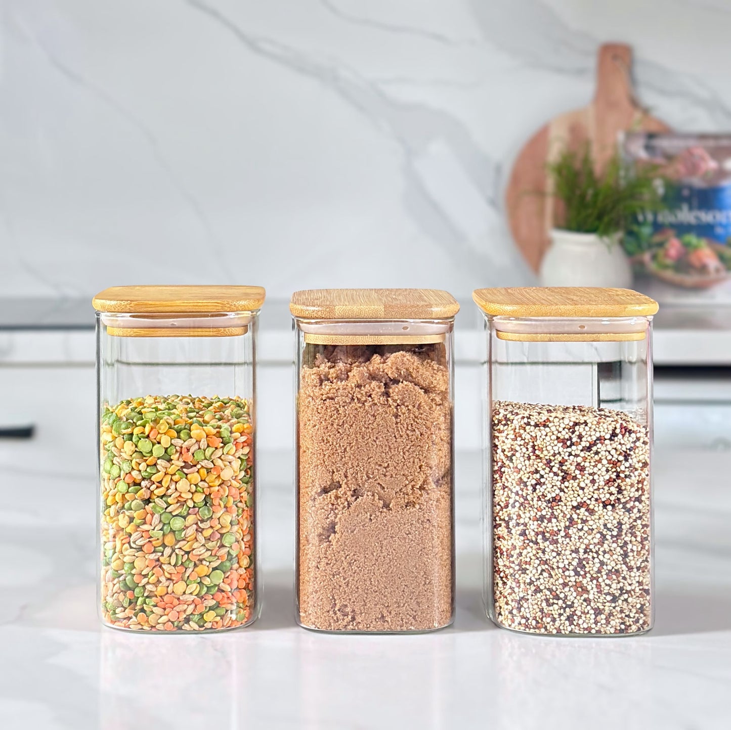 Glass Kitchen Reset Bundle | Black Labels & Mesh Baskets