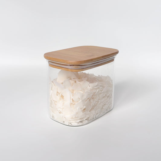 Rectangular Glass Pantry Jar with Bamboo Lid | 900ml