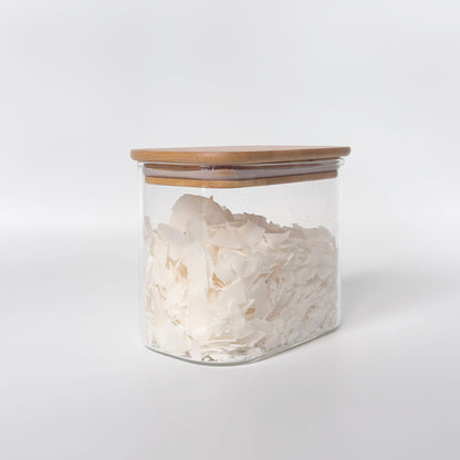 Rectangular Glass Pantry Jar with Bamboo Lid | 900ml