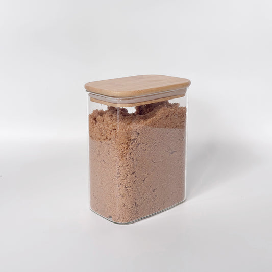 Rectangular Glass Pantry Jar with Bamboo Lid | 1.4L