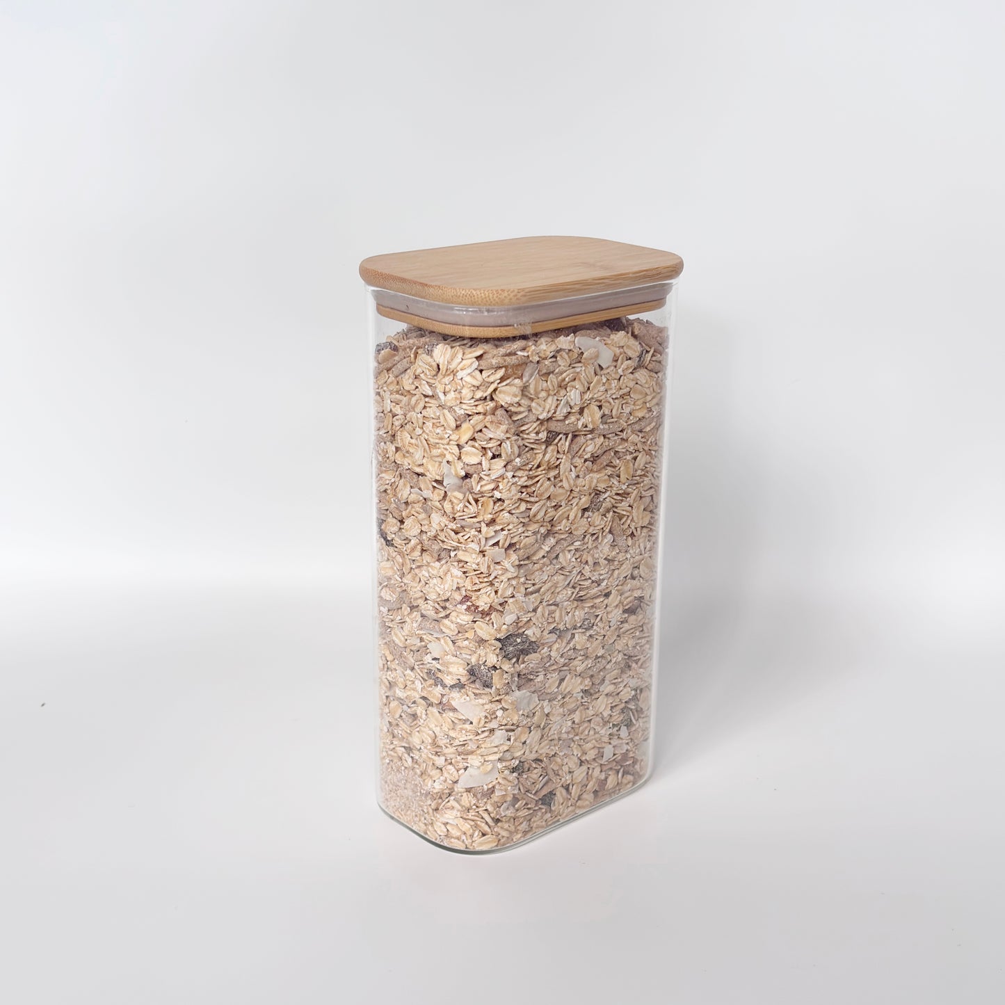 Rectangular Glass Pantry Jar with Bamboo Lid | 1.8L