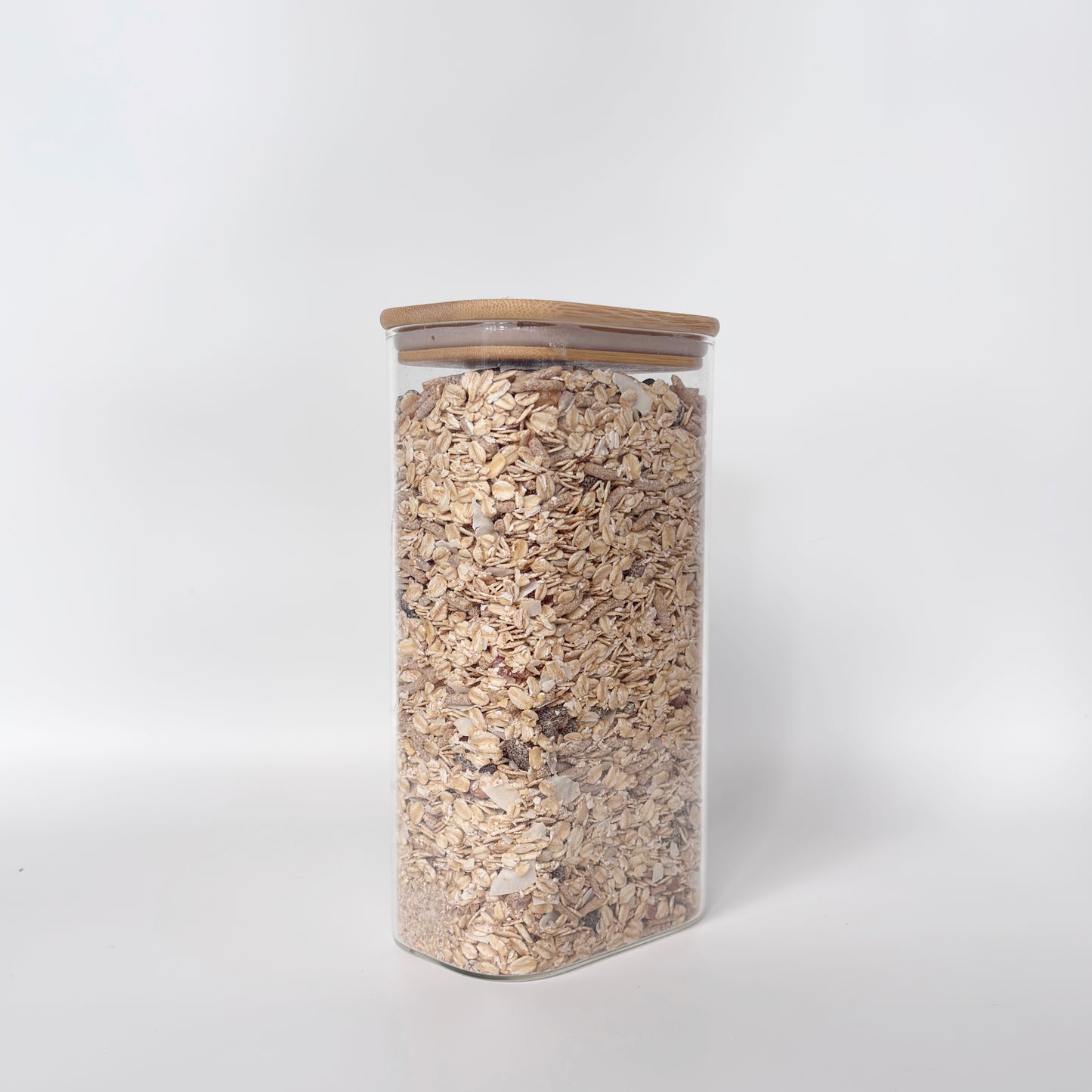 Rectangular Glass Pantry Jar with Bamboo Lid | 1.8L