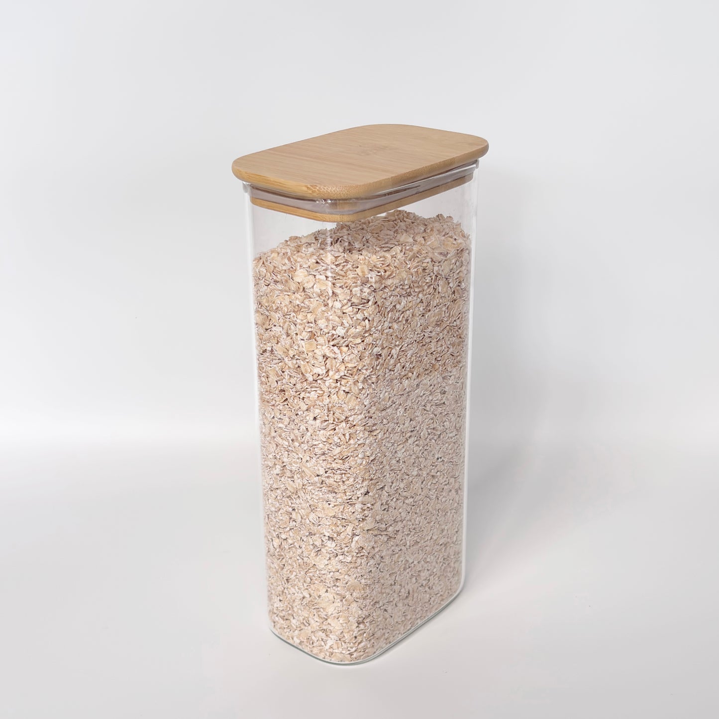 Rectangular Glass Pantry Jar with Bamboo Lid | 2.4L