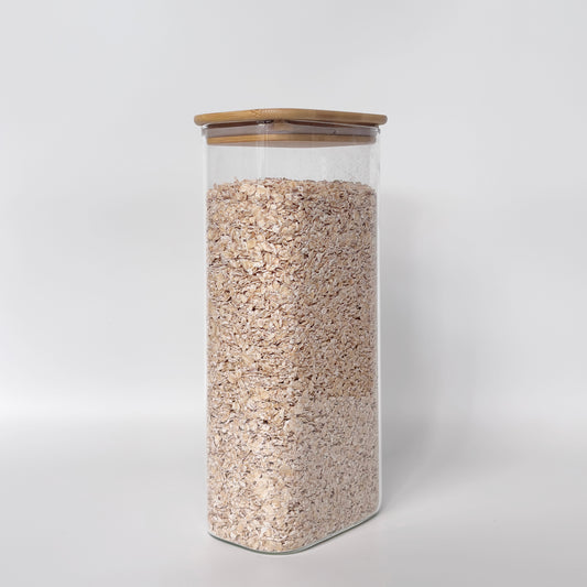 Rectangular Glass Pantry Jar with Bamboo Lid | 2.4L