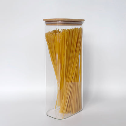 Rectangular Glass Pantry Jar with Bamboo Lid | 2.7L