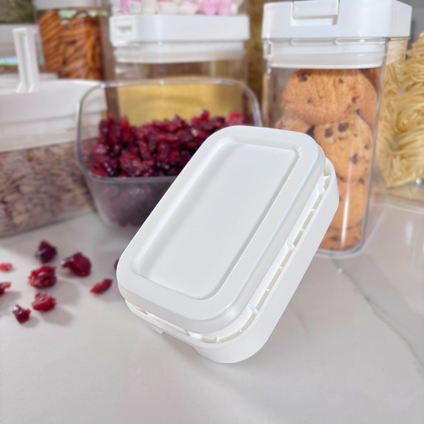 Airtight Container Kitchen Reset Bundle | White Labels & Mesh Storage Baskets