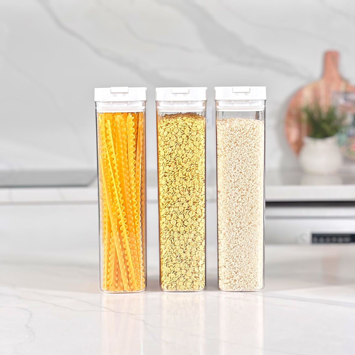 Airtight Container Kitchen Reset Bundle | White Labels & Mesh Storage Baskets