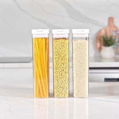 Airtight Container Kitchen Reset Bundle | White Labels & Mesh Storage Baskets