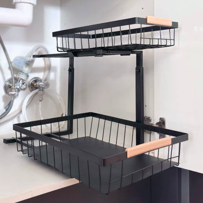 Adjustable 2-Tier Under-Sink Organiser