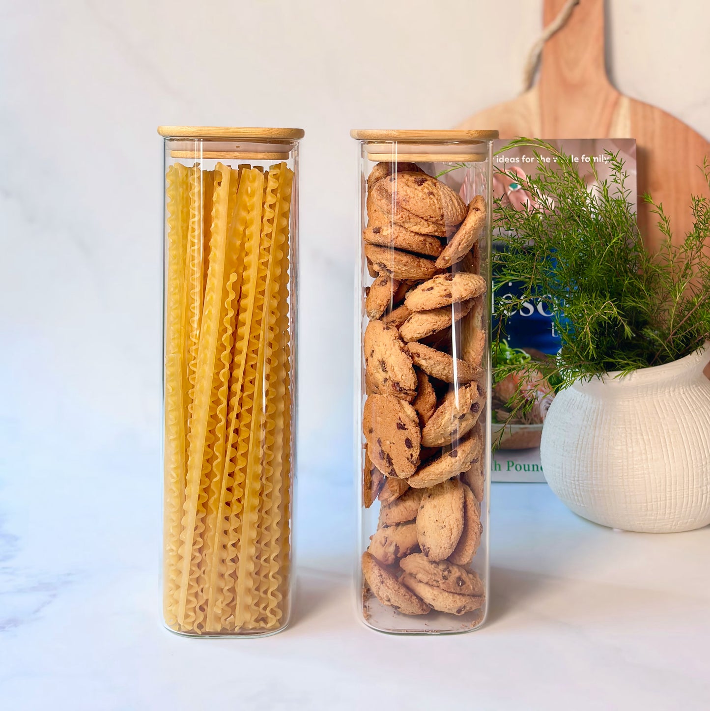Rectangular Glass Pantry Jar with Bamboo Lid | 2.7L