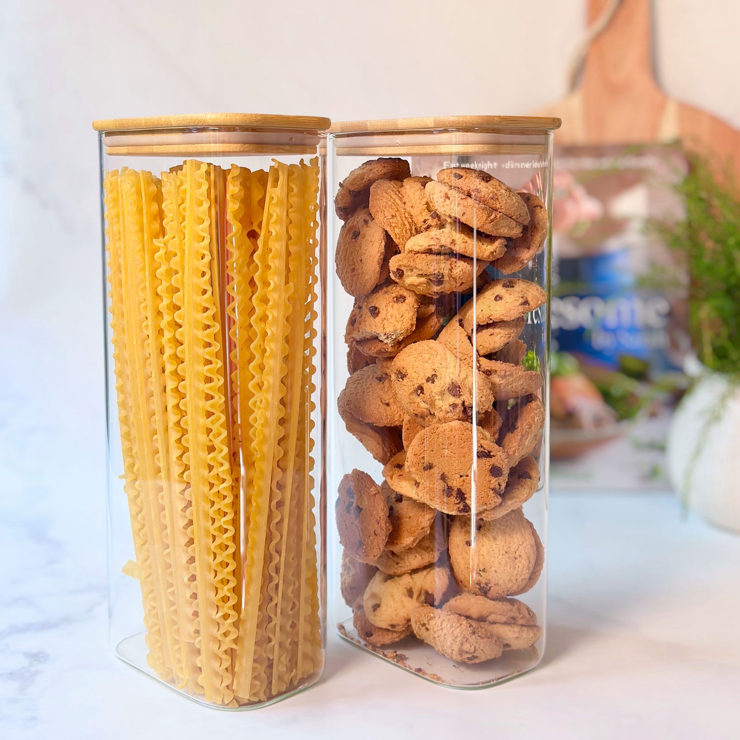 Rectangular Glass Pantry Jar with Bamboo Lid | 2.7L