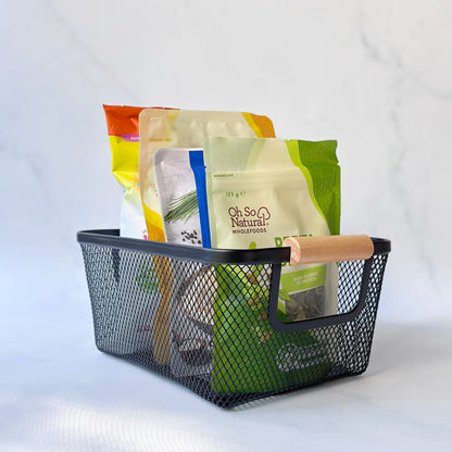 Small Mesh Storage Baskets | 3-Piece Set | Black