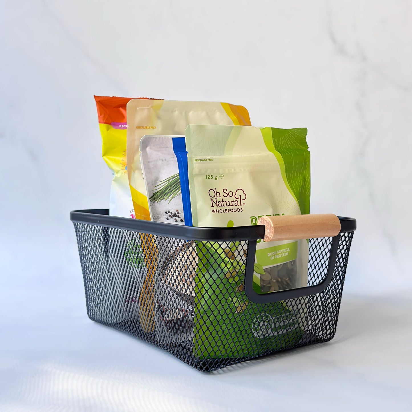 6-Piece Mesh Storage Basket Bundle | Black