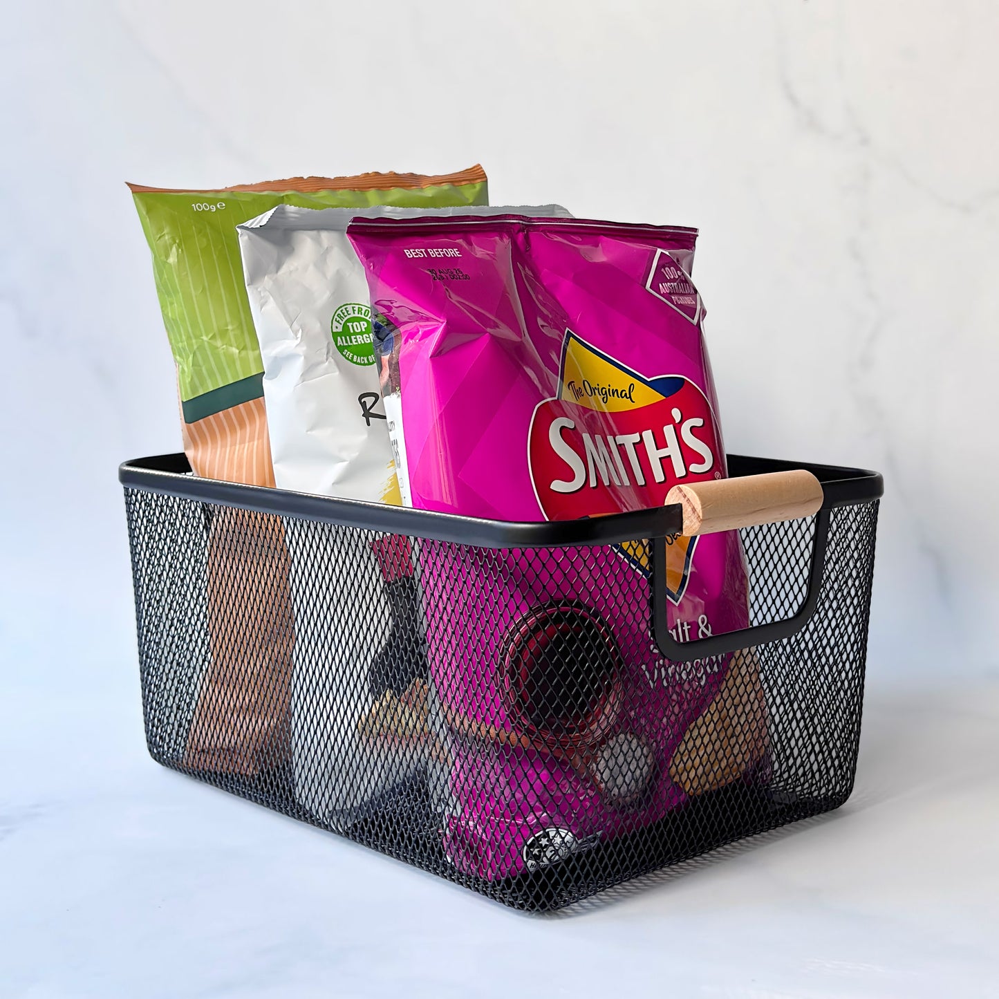 Medium Mesh Storage Baskets | 3-Piece Set | Black