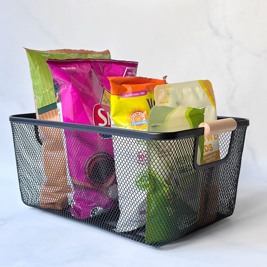 Large Mesh Storage Baskets | 3-Piece Set | Black