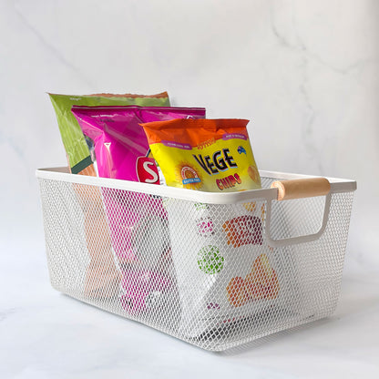 Large Mesh Storage Basket | 3-Piece Set | Off-White