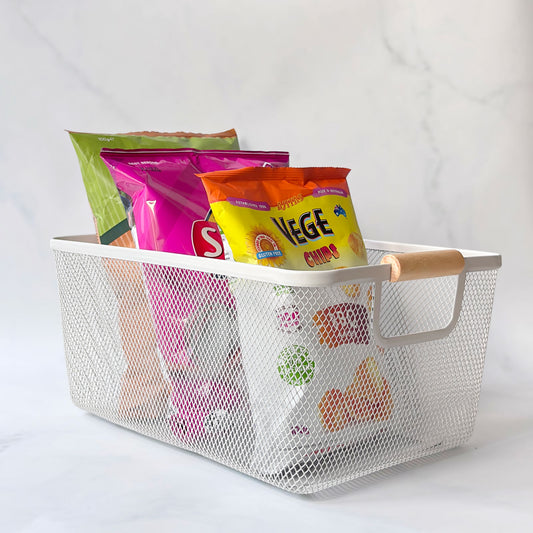 Large Mesh Storage Basket | 3-Piece Set | Off-White