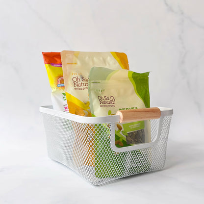 Small Mesh Storage Basket | 3-Piece Set | White