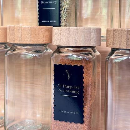 Complete Ripple Herb & Spice Label Set | Black | 100 Labels
