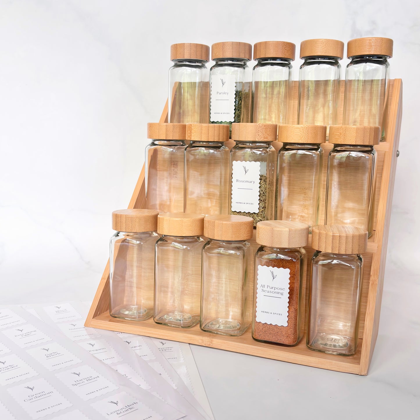 Bamboo Herb & Spice Organisation Bundle | White Labels
