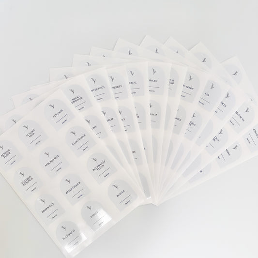 Complete Arched Pantry Label Set | White | 144 Labels