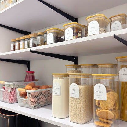 Essential Arched Pantry Label Set | White | 48 Labels
