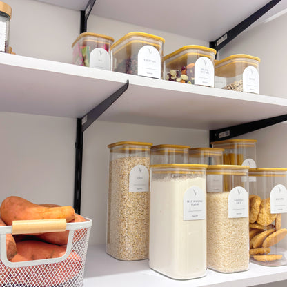 Rectangular Glass Pantry Jar with Bamboo Lid | 1.8L