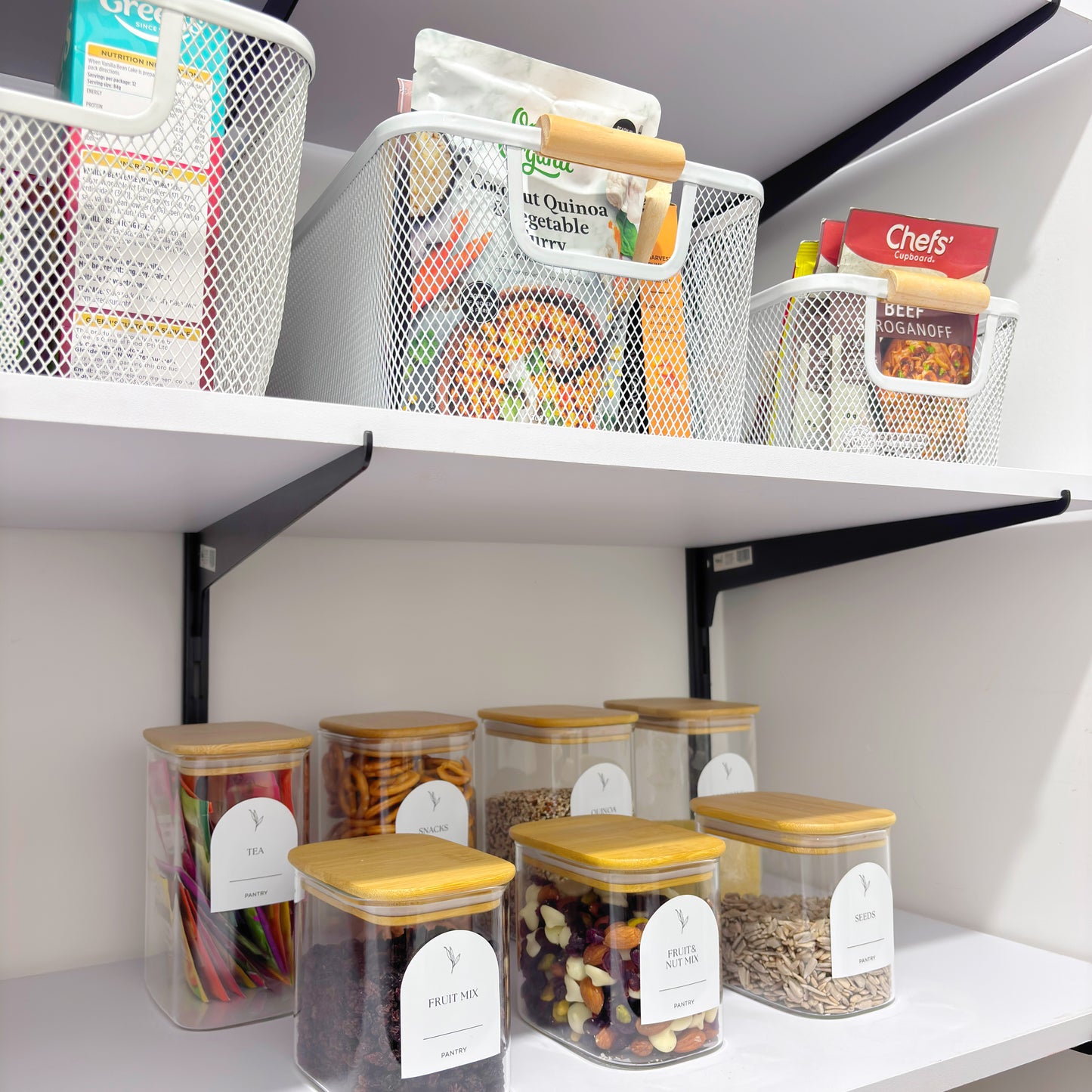 Large Mesh Storage Basket | 3-Piece Set | Off-White